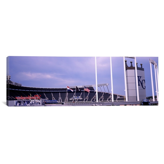 Panoramic Kauffman Stadium, Kansas City, Missouri Photographic Print on Canvas- 24 x 72- Unframed - Image 0