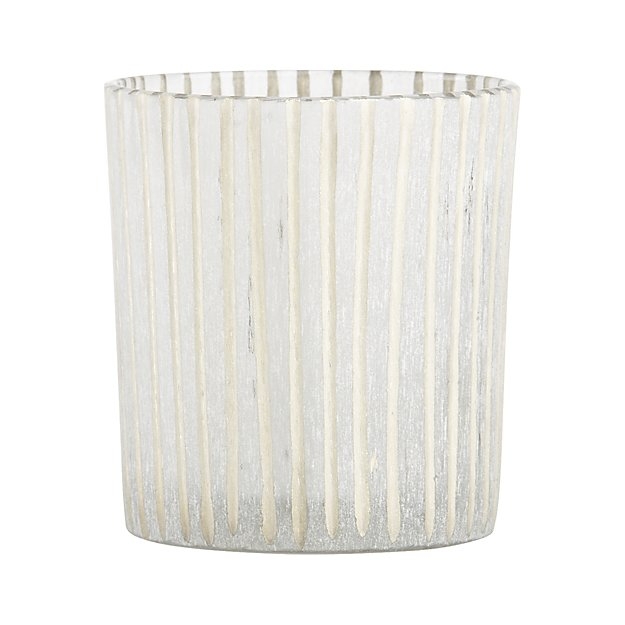 Minx Striped Frosted Glass Votive Candle Holder - Image 0