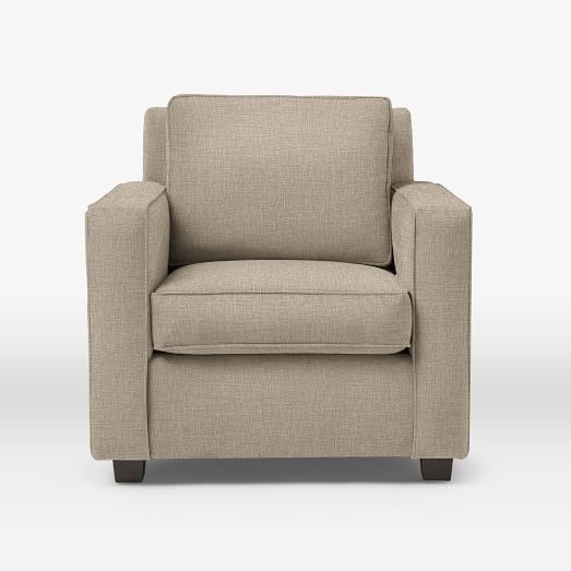Henry Armchair, Tweed, Cacao - Linen Weave, Natural - Image 0