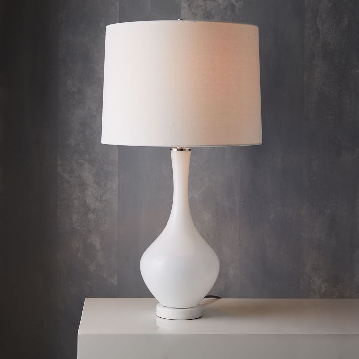 west elm + Rejuvenation Colored Glass Table Lamp - Tall - white - Image 0