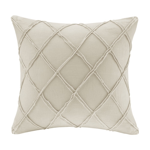 Linen Throw Pillow - 18" H x 18" W - Poly Fill - Image 0