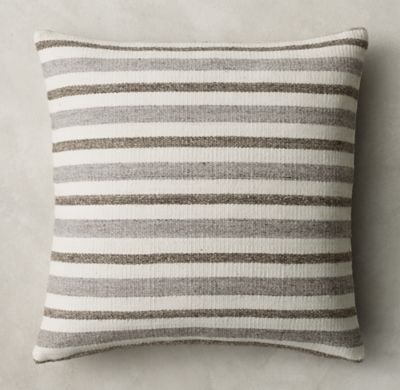 DOUBLE PINSTRIPE PILLOW COVER - 22". SQ., Insert - Image 0