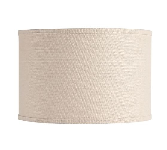 Straight Sided Burlap Drum Lamp Shade - Bleached - Large - Image 0