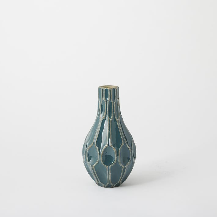 Short Teardrop Vase - Blue Lagoon - Image 0