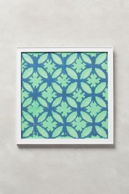 Octagon Chinoiserie Wall Art - 12.25'' square - framed(Green) - Image 0