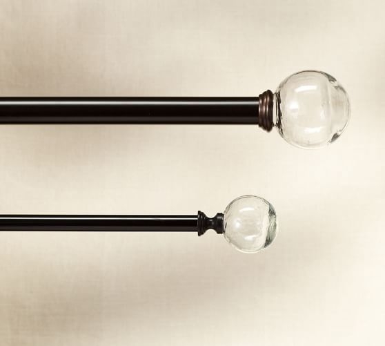 VINTAGE GLASS BALL FINIAL & DRAPE ROD - Image 0