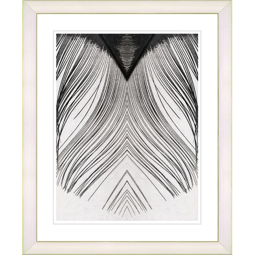 White Feather" by Zhee Singer Framed Fine Art Giclee Painting Print - Image 0