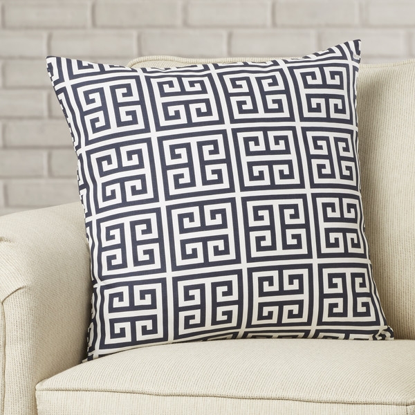 Blevins Cotton Throw Pillow - Navy - 18sq. - Polyester insert - Image 0