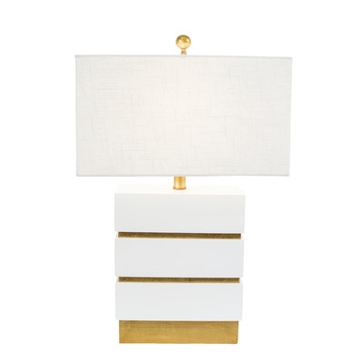 Golden Glamour San Simeon 24" H Table Lamp with Oval Shade - Gloss White - Image 0