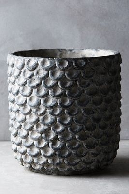 Scalloped Cement Pot - Image 0