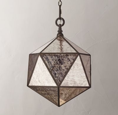 NOA FACETED PENDANT AGED BRASS - Image 0