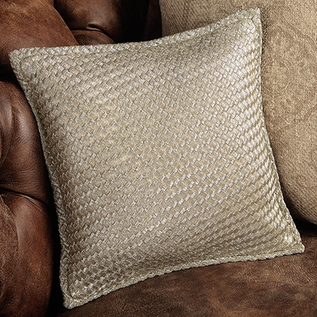 LUXE GOLD METALLIC WOVEN PILLOW-12"x12"-WITH INSERT - Image 0