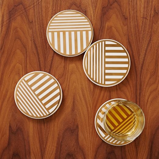 Linear Gold Coasters - Set of 4 - Image 0