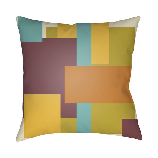 Modeme Throw Pillow - Orange/Yellow/Purple (18"SQ) - Image 0