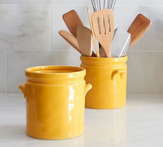 Yellow Ceramic Crock - Image 0