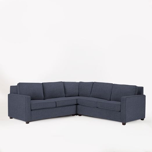 Henry 3-Piece L-Shaped Sectional - Pebble Weave, Aegean Blue - Image 0