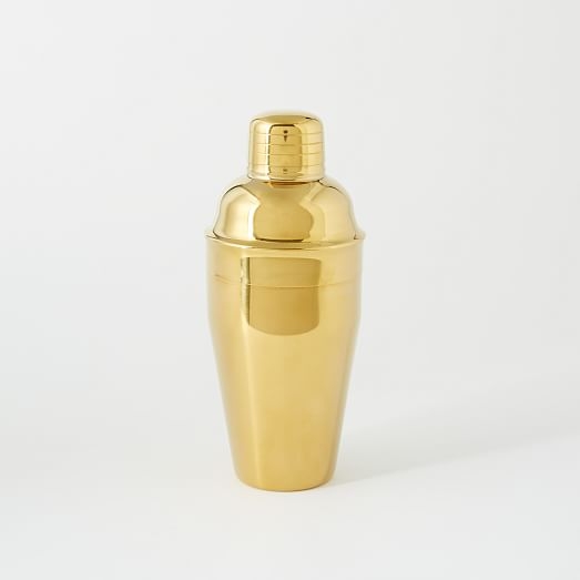 Gold Cocktail Shaker + Strainer - Image 0