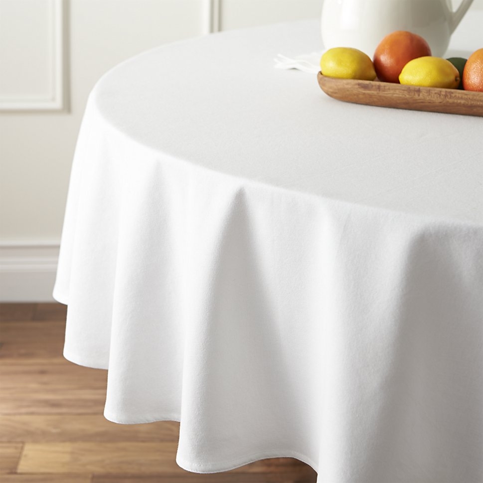 Abode White 90" Round Tablecloth - Image 0
