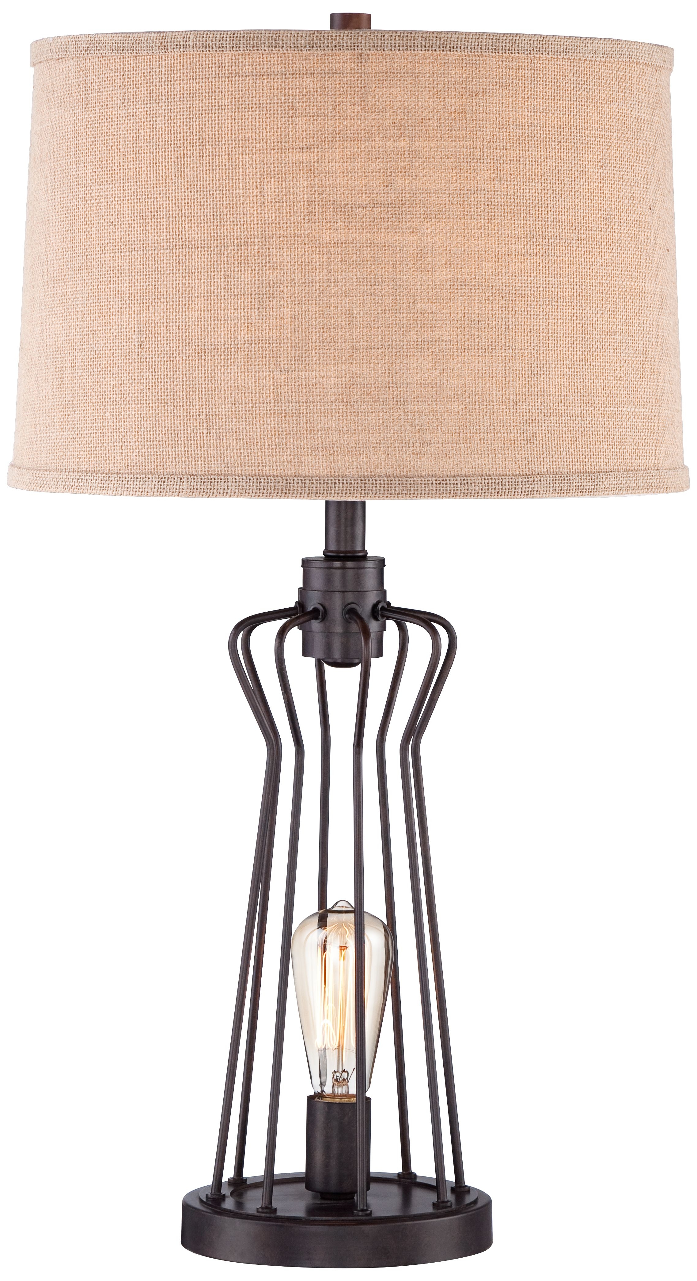 Franklin Iron Works Metal Rod Cage Table Lamp - Image 0
