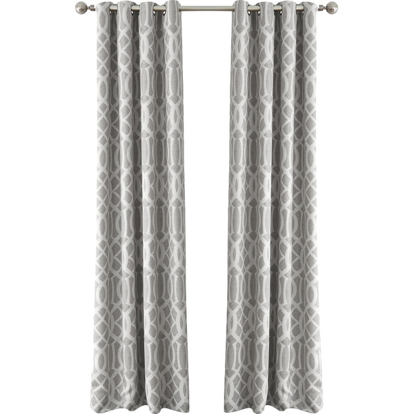 Harper Single Curtain Panel, Gray, 95" H x 52" W - Image 0