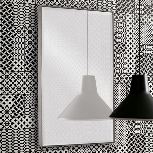 Silver-Framed Wall Mirror - Image 0