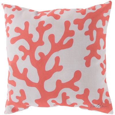 Bethany Coral Throw Pillow-18" x 18" -Polystyrene fill - Image 0