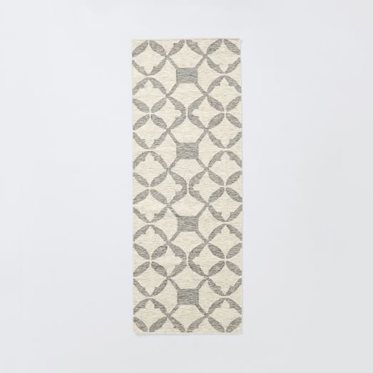 Tile Wool Kilim Rug - Platinum - 8' x 10' - Image 0