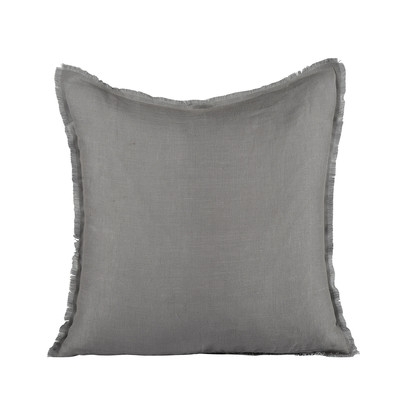 Harmony Linen Pillow Cover - Steel - 18" H x 18" W x 5" D - Insert Included - Image 0