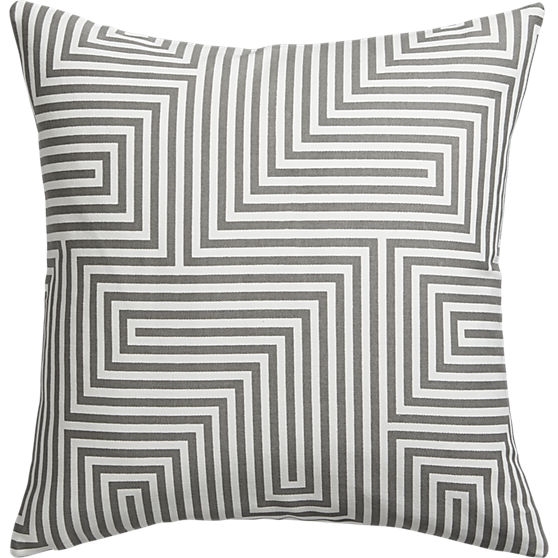 Vibe pillow, Grey and white, 18"Sq, Down-alternative insert - Image 0