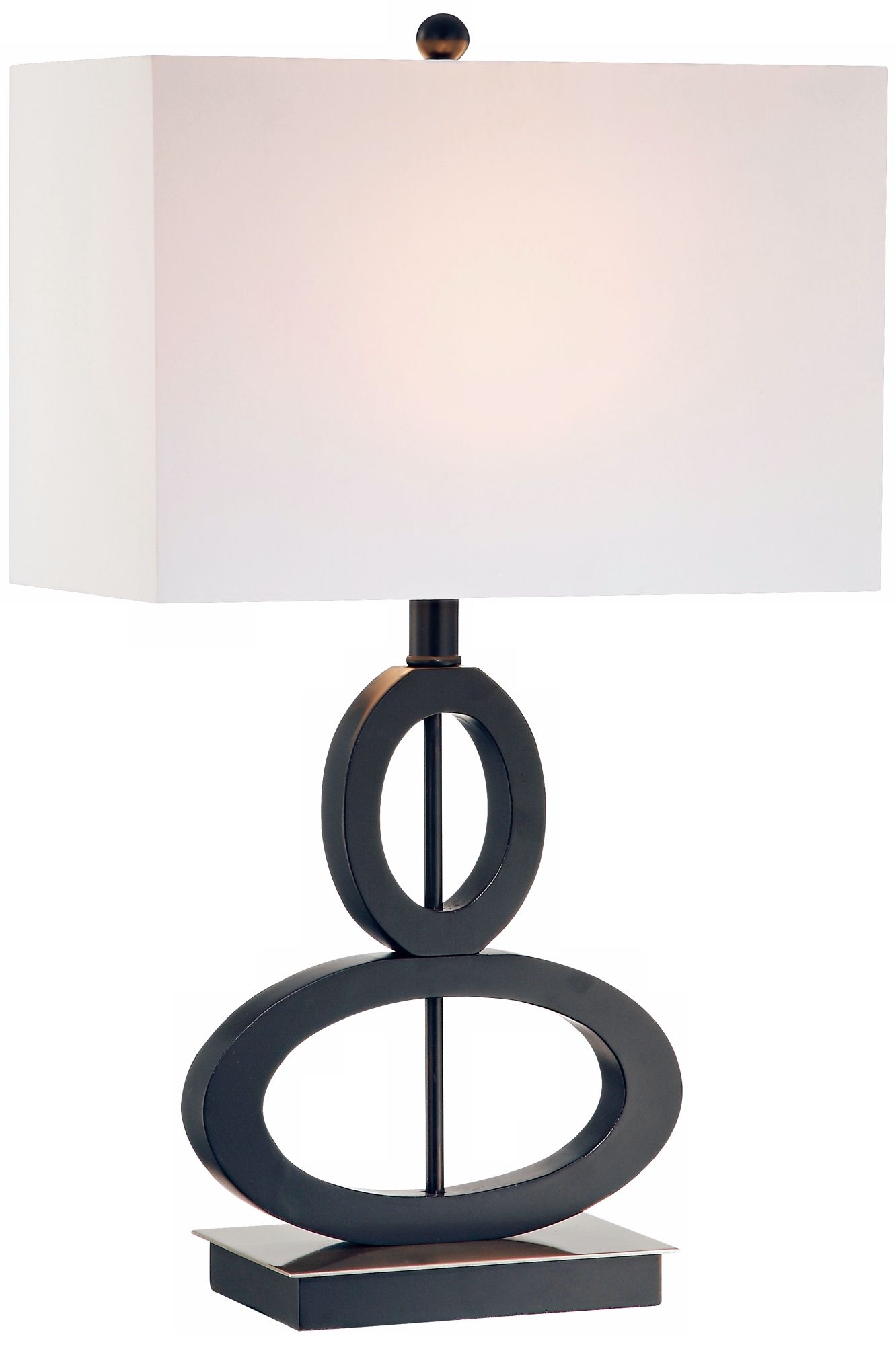 Black and Satin Steel Asymmetrical Ovals Table Lamp - Image 0