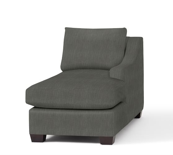 York Slope Right Arm Chaise - Performance Tweed, Slate - Image 0