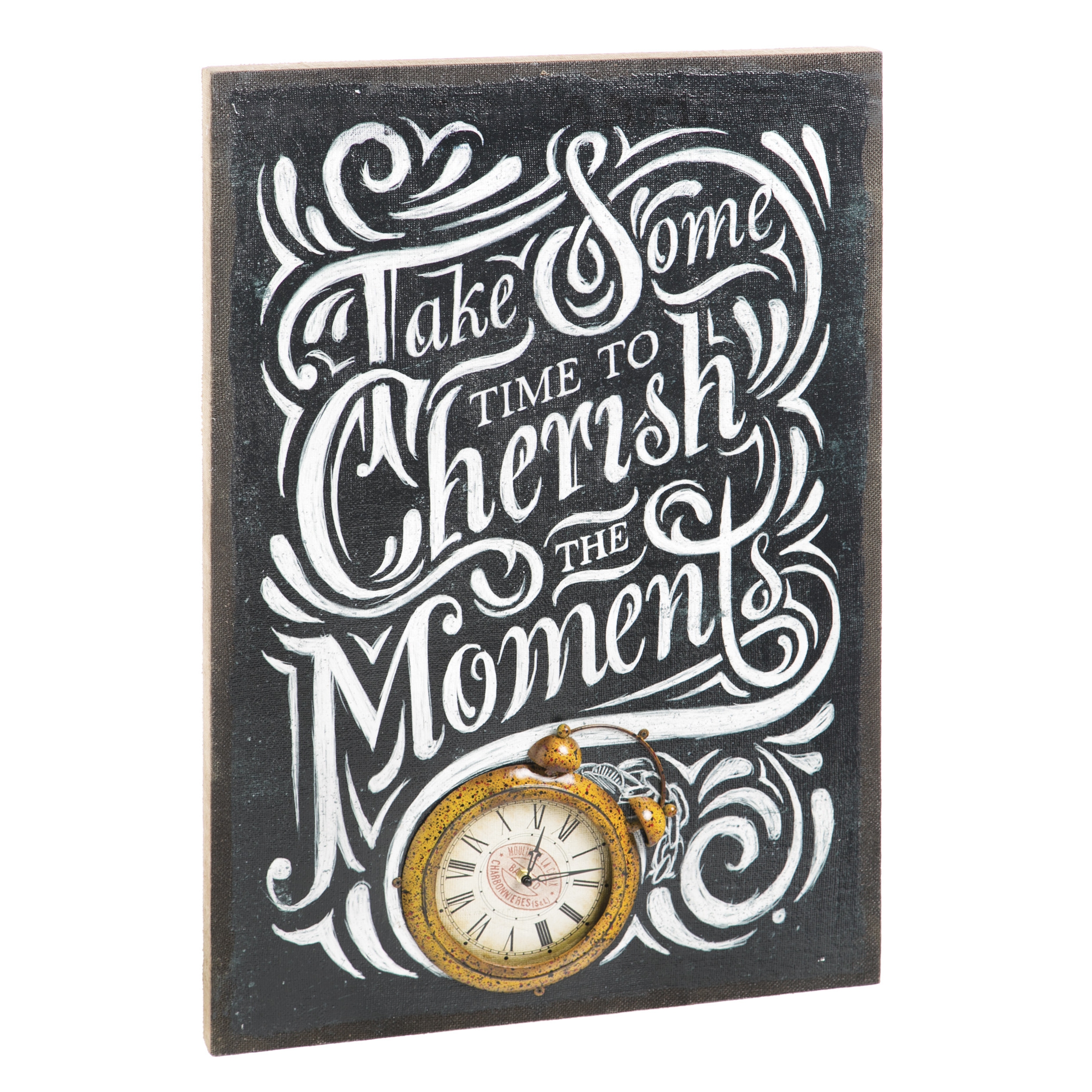 Life is Sweeter on the Farm Cherish the Moment Burlap Wall Clock Canvasby Evergreen Enterprises, In - Image 0