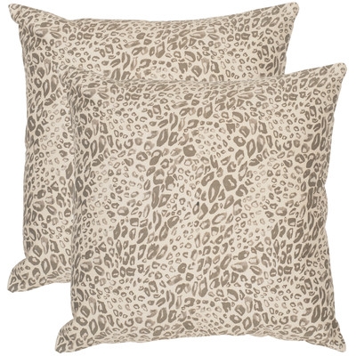 Satin Leopard Decorative Throw Pillow - Earth - 20" H x 20" W - Down/Feather Fill - Image 0