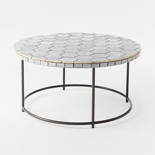 Mosaic Tiled Coffee Table - Charcoal base - Image 0