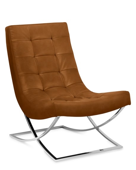 James Nickel Leather Chair - Image 0