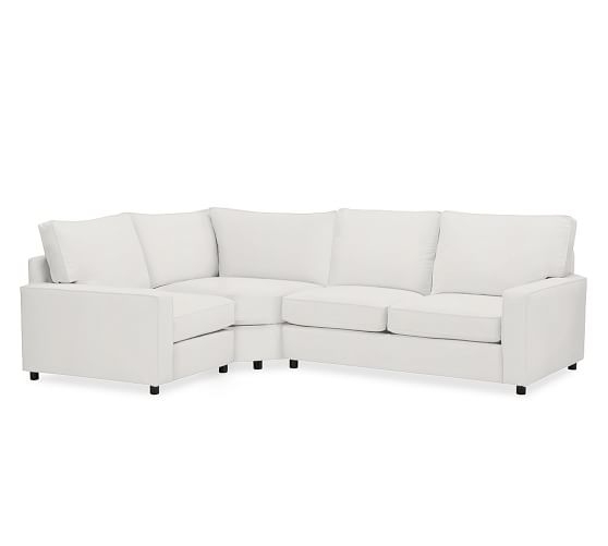 PB COMFORT SQUARE ARM UPHOLSTERED 3-PIECE SECTIONAL WITH WEDGE- Right Arm - Image 0