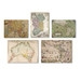 Vintage Maps Wall 5 Piece Graphic Art on Wrapped Canvas - 14" x 19", 18" x 24" - Framed - Image 0