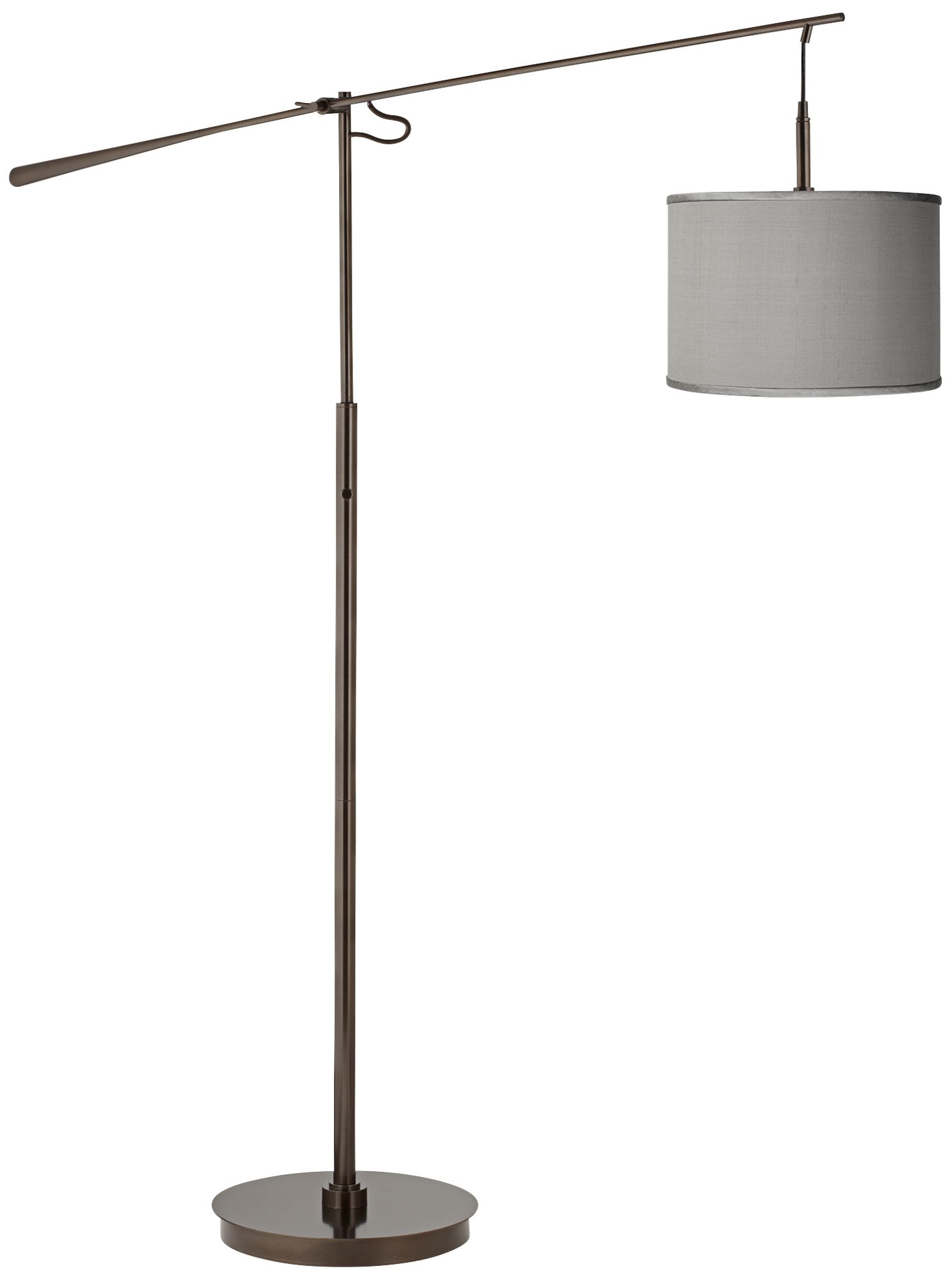 Faux Silk Bronze Balance Arm Floor Lamp - Image 0