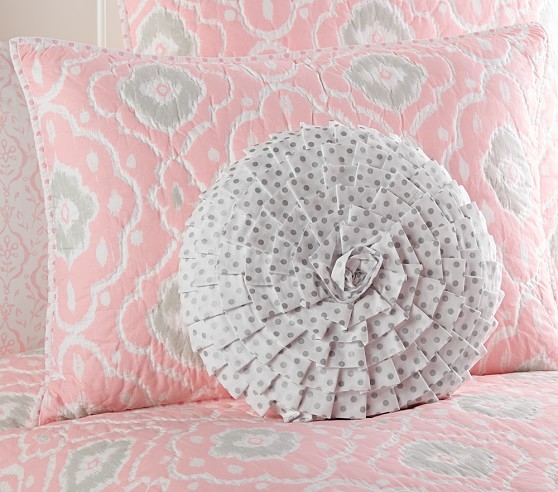 Ruffled Mini Dot Decorative Pillow - Silver, insert included - Image 0