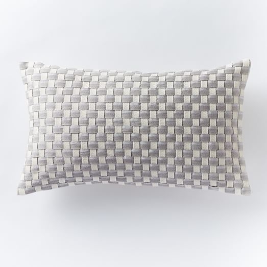 Woven Ribbon Pillow Cover-12"w x 21"l. - Insert sold separately - Image 0