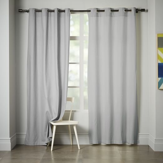 Linen Cotton Grommet Curtain - Platinum -  84" - Image 0