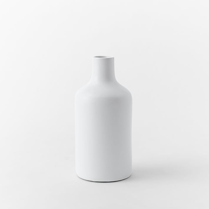 Pure White Ceramic Vase - Bottle - Image 0