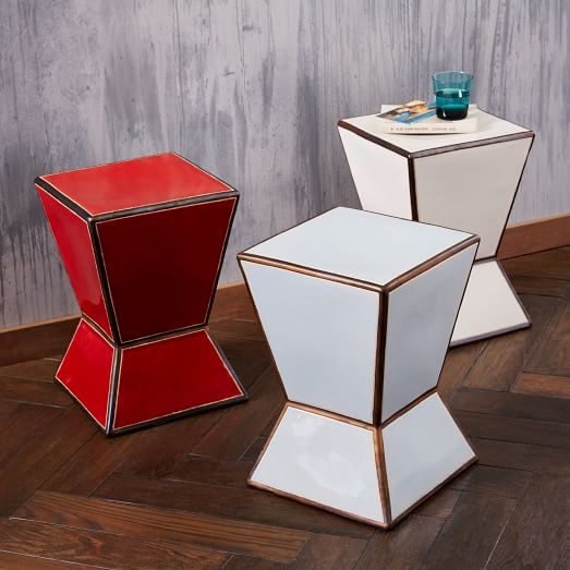 Ceramic Trapezoid Side Table - Image 0