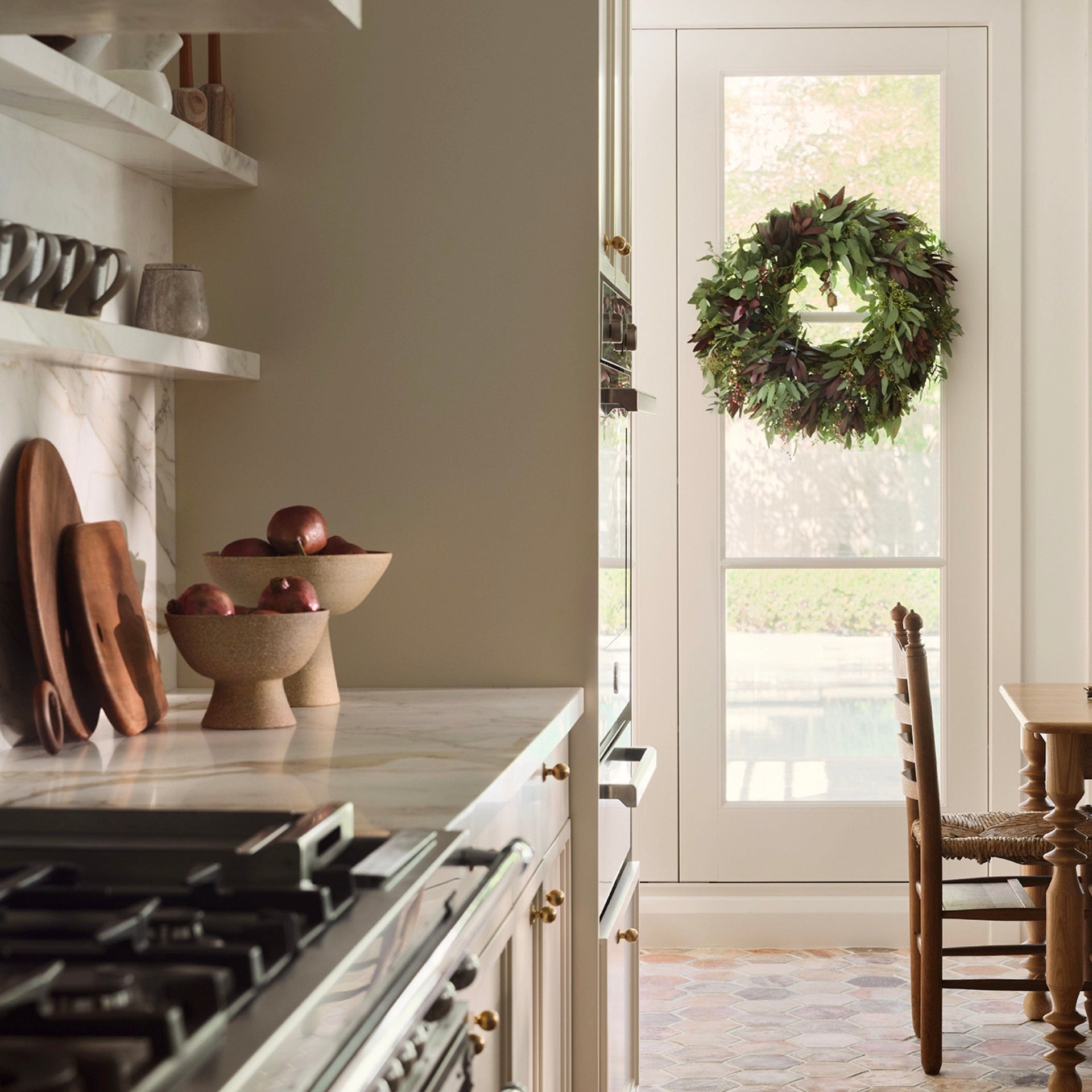 The Citizenry Fresh Eucalyptus and Red Berry Wreath | Medium - Image 1