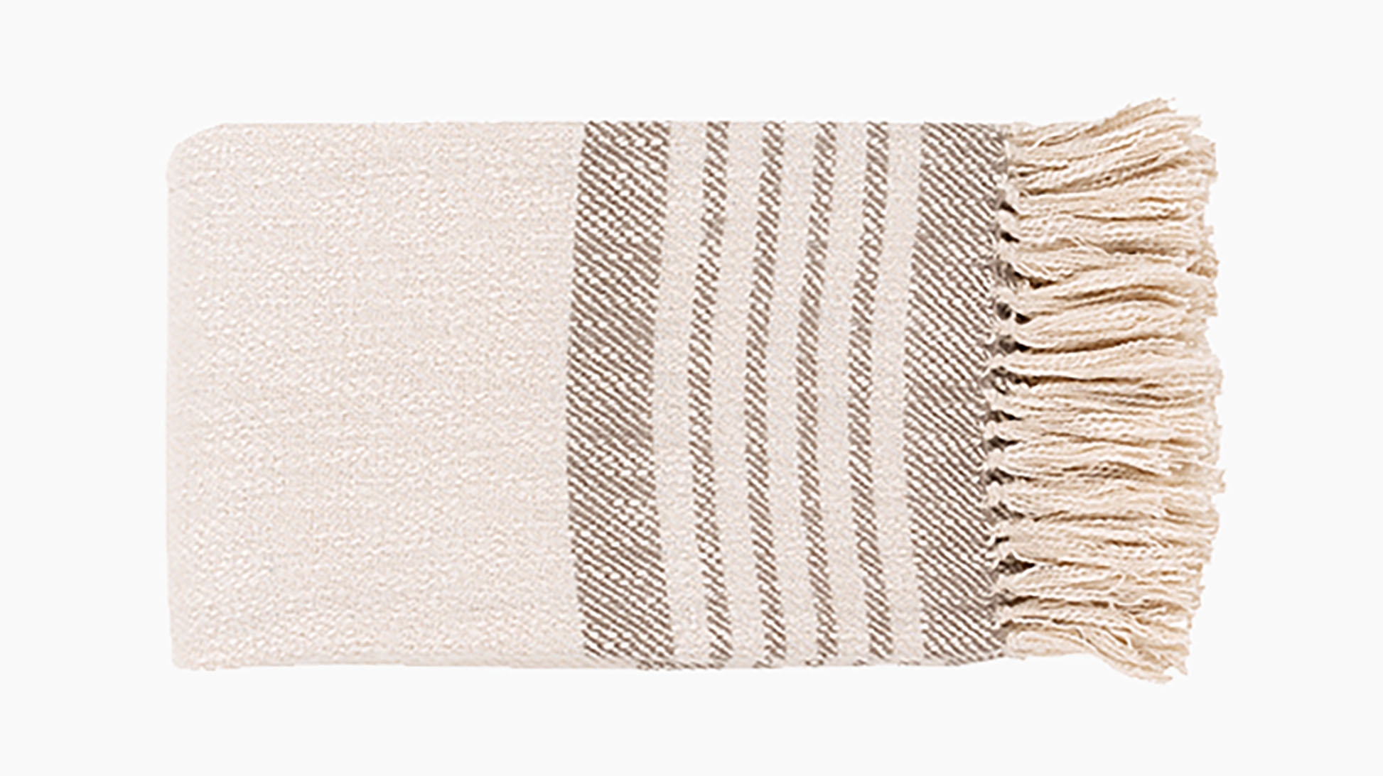 Cabin Stripe Throw Blanket, Taupe - Image 0