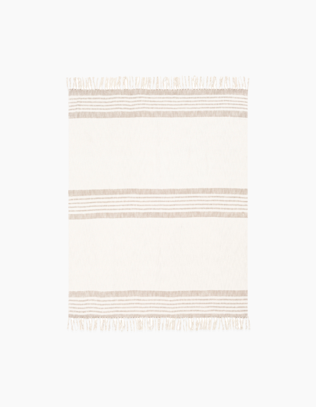 Cabin Stripe Throw Blanket, Taupe - Image 3