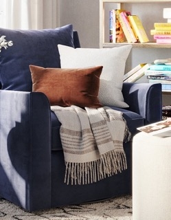Cabin Stripe Throw Blanket, Taupe - Image 2