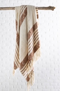 Cabin Stripe Throw Blanket, Brown - Image 1