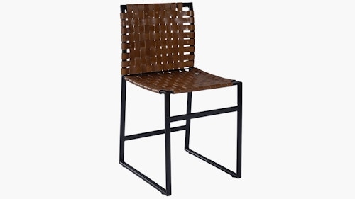 Milano Dining Chair, Brown Leather - Image 0