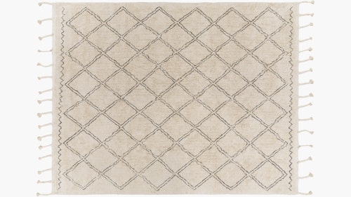 Diamond Tassel Rug | 8' x 10' | Black Diamond Tassel - Image 0